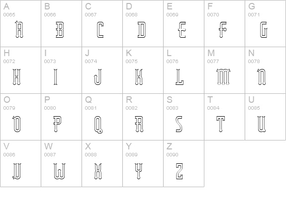 RubaiyatOutline uppercase A-Z preview