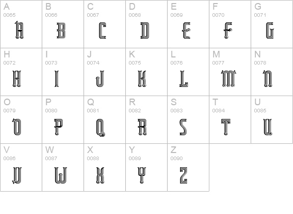 RubaiyatShadow uppercase A-Z preview