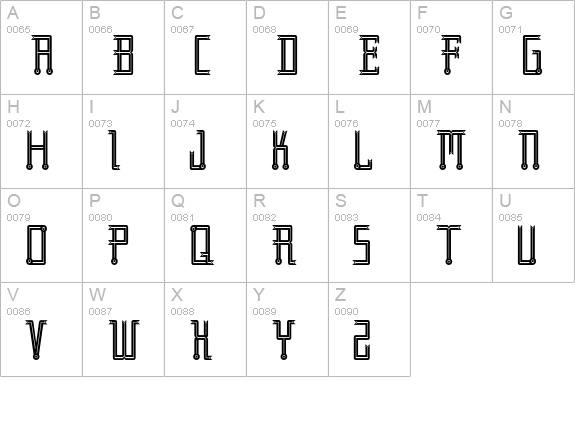 RubayaInline uppercase A-Z preview