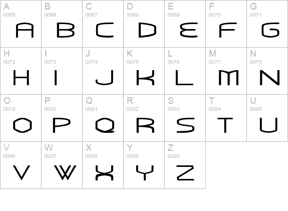Rubbed Normal uppercase A-Z preview
