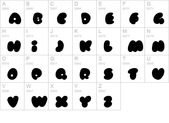 Rubberneck uppercase A-Z preview