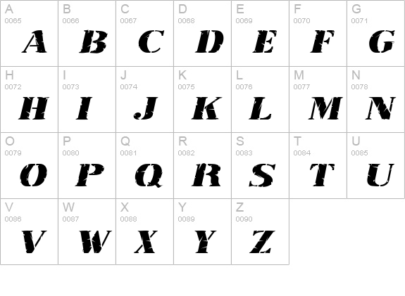 RubberStampExtended Italic uppercase A-Z preview
