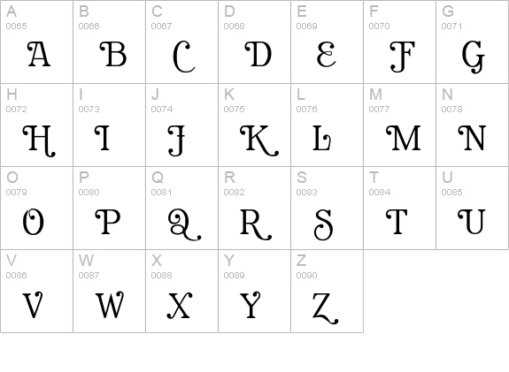Rubinstein uppercase A-Z preview