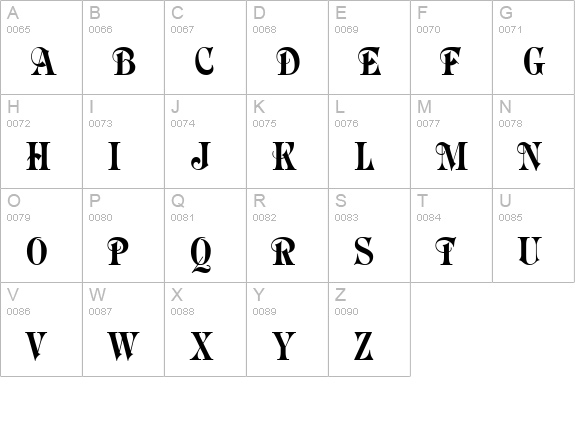 Rubius uppercase A-Z preview