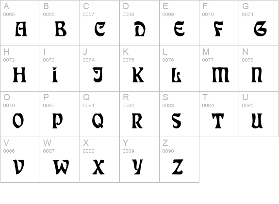 Rudelsberg-Normal uppercase A-Z preview