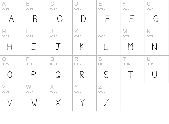 Rudiment uppercase A-Z preview