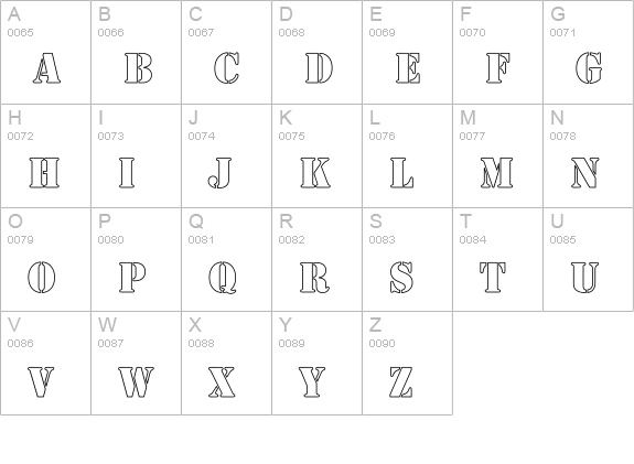 Rudy Hollow uppercase A-Z preview