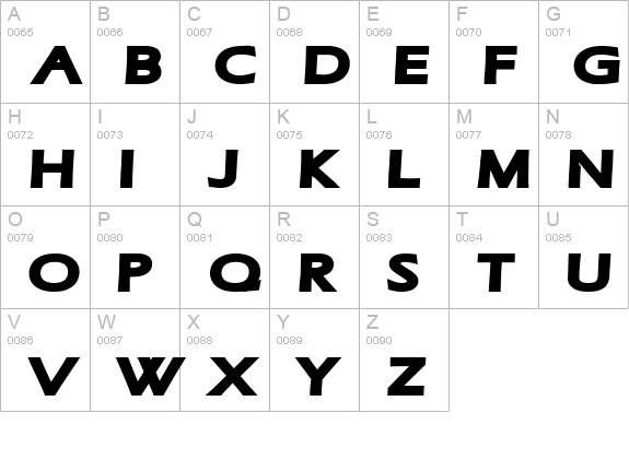 Ruffian bold uppercase A-Z preview