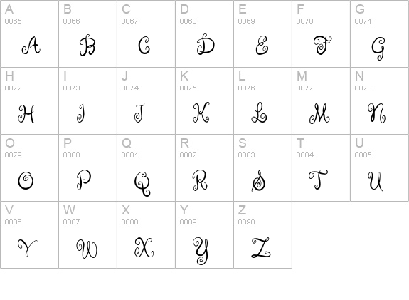 RugeBoogie uppercase A-Z preview