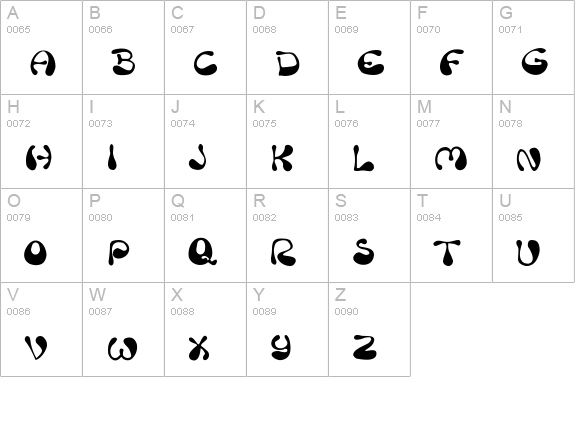 Rum Bubber uppercase A-Z preview