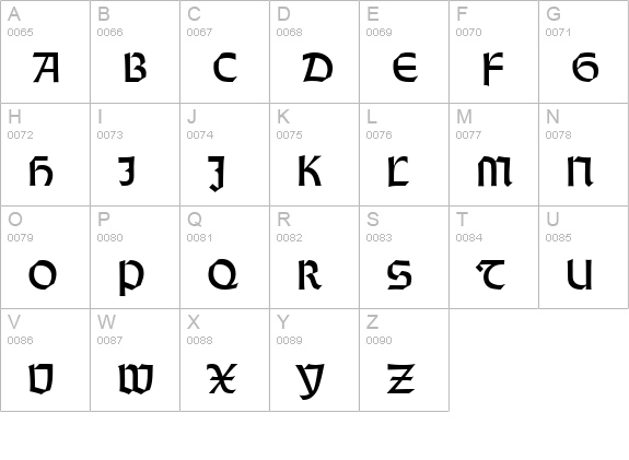Rundgotisch-Regular uppercase A-Z preview