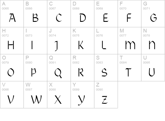 Rundigsburg Plain uppercase A-Z preview