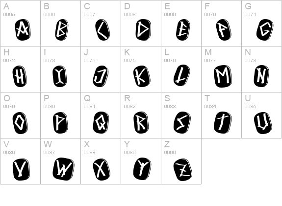 Runez of Omega uppercase A-Z preview