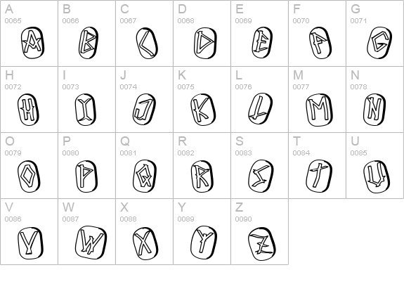 Runez of Omega Two uppercase A-Z preview