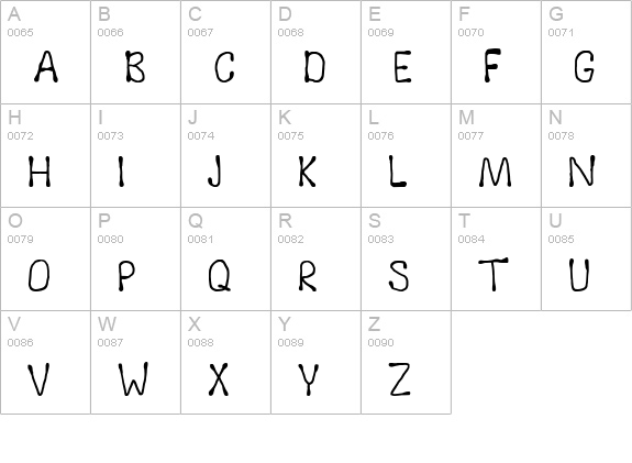 Runoff uppercase A-Z preview