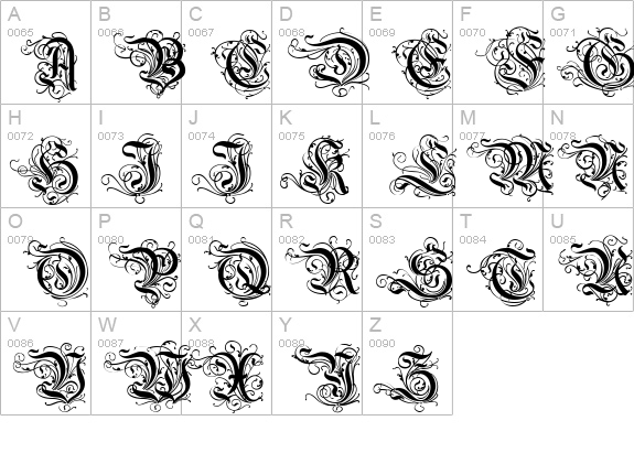 Ruritania uppercase A-Z preview