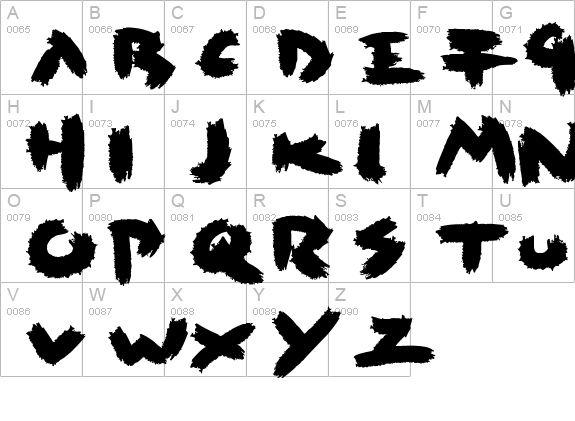 Rush
 uppercase A-Z preview