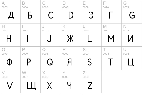 Rushin Regular uppercase A-Z preview
