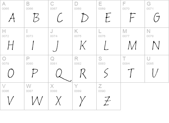 Russell Oblique Std Informal uppercase A-Z preview