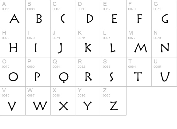 Rusticana Roman uppercase A-Z preview
