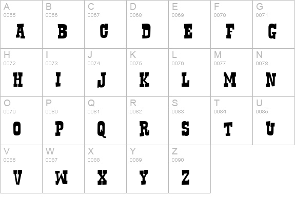 Rustler uppercase A-Z preview