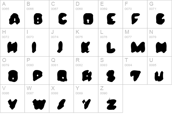 Rusty uppercase A-Z preview