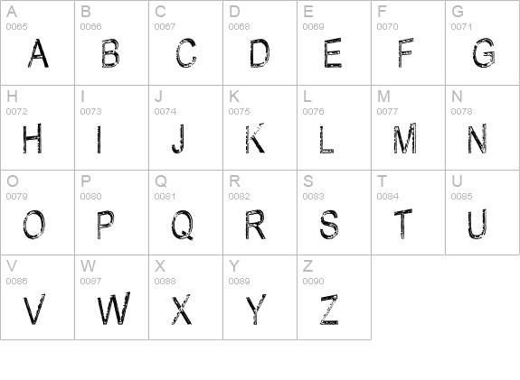 Rusty Sign uppercase A-Z preview