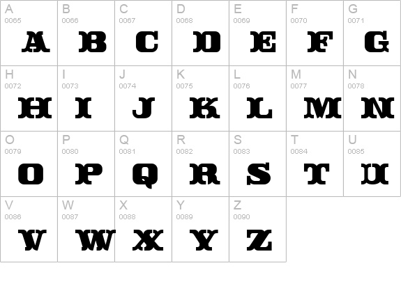 Rutin Tutin NF uppercase A-Z preview
