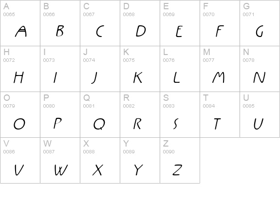 Rx-FiveFive uppercase A-Z preview