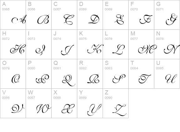S721-Script-Three-Regular uppercase A-Z preview
