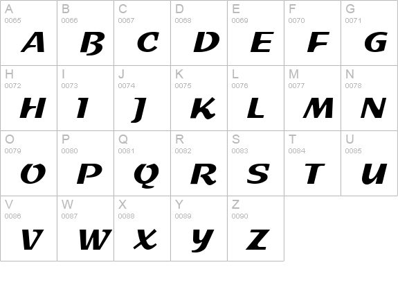 S800-Script-Regular uppercase A-Z preview
