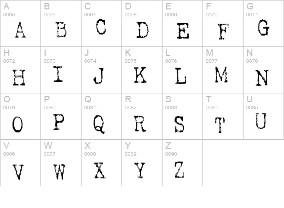SA Inkspot uppercase A-Z preview