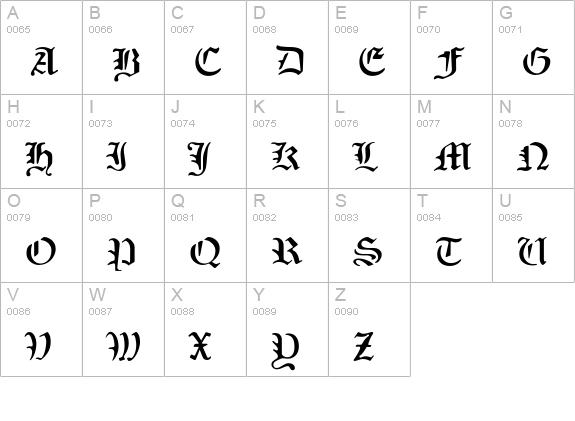 SabbathBlackHeavy uppercase A-Z preview