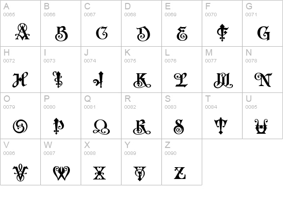Saber-Regular uppercase A-Z preview