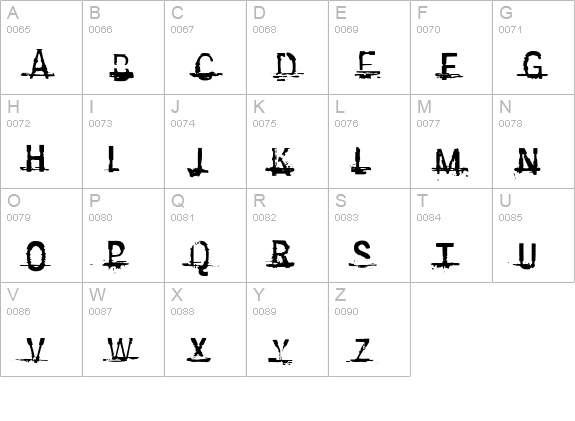 Sabotage uppercase A-Z preview