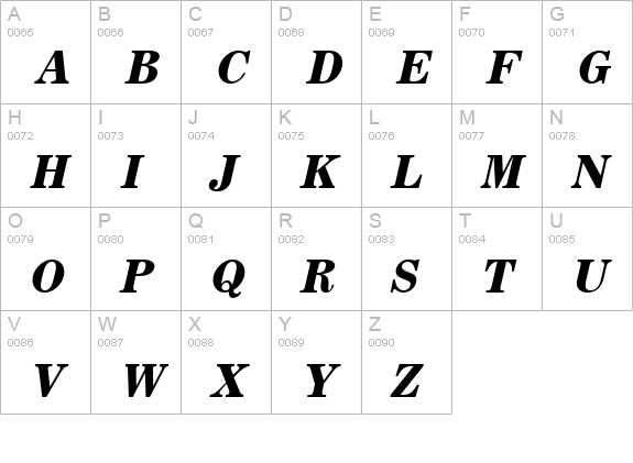 Sachem Bold-Oblique uppercase A-Z preview