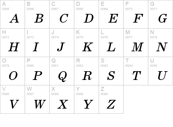 Sachem Oblique uppercase A-Z preview