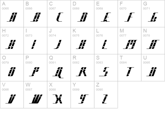 Sad Films uppercase A-Z preview