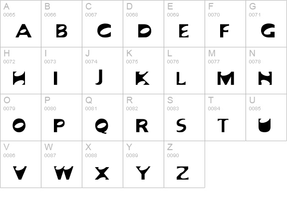 Sad Jane uppercase A-Z preview