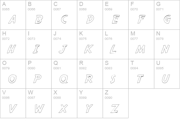 SafariOutline uppercase A-Z preview