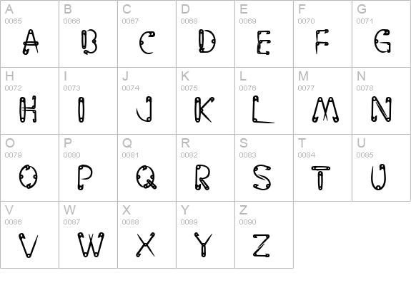 Safety Pin Solid uppercase A-Z preview
