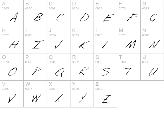 SaffronsHand Regular uppercase A-Z preview