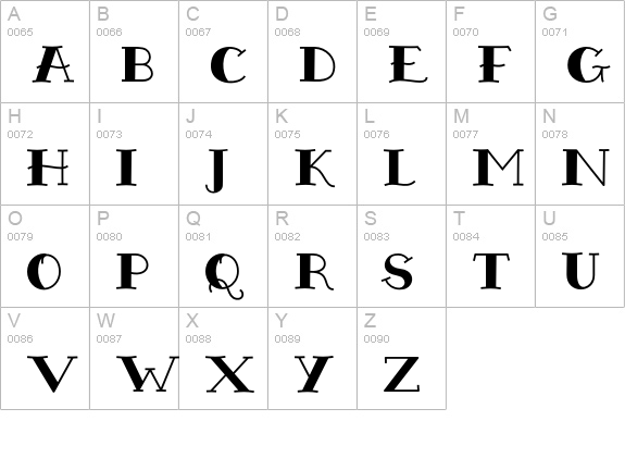 Sailor Gothic-Bold uppercase A-Z preview