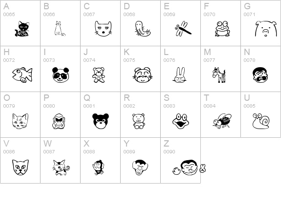 SakabeAnimal01 uppercase A-Z preview