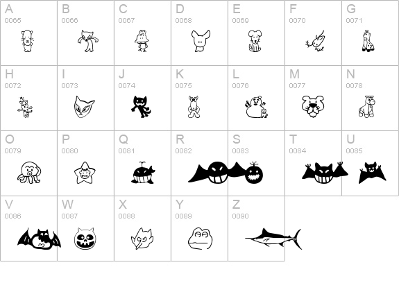 SakabeAnimal02 uppercase A-Z preview