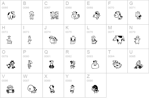 SakabeAnimal03 uppercase A-Z preview