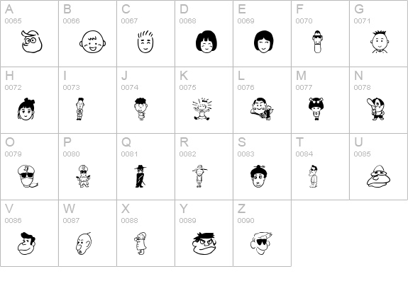 SakabePeople01 uppercase A-Z preview