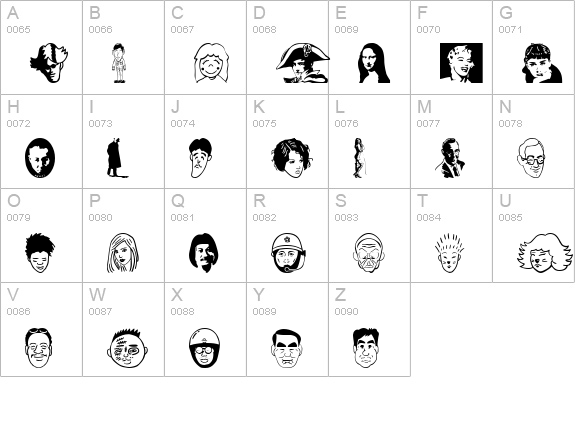 SakabePeople02 uppercase A-Z preview