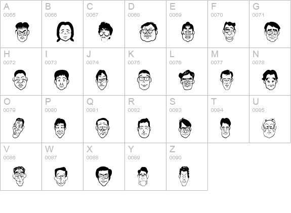SakabePeople03 uppercase A-Z preview
