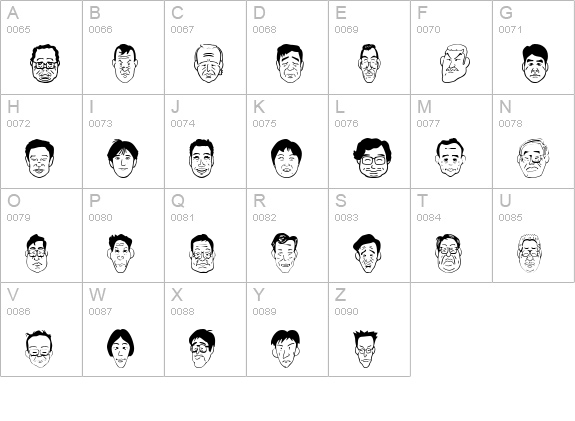 SakabePeople04 uppercase A-Z preview